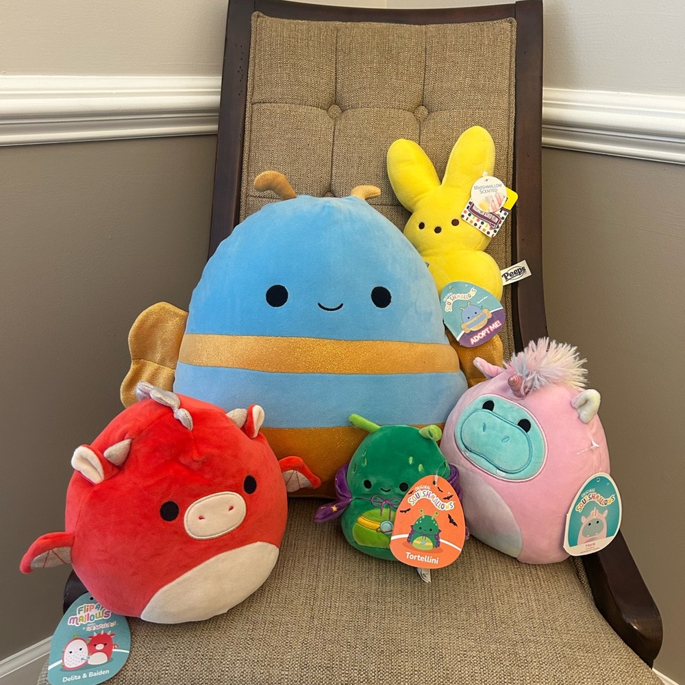 Squishmallows Plush Collection - Blue, Red, Yellow, Green, Pink